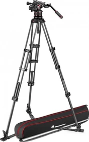 Manfrotto MVK612TWINGC Nitrotech 612 Carbon Video-Stativ mit Bodenspinne