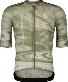 Scott Unlimited SL Trikot kurzarm cotton white/hay green (Herren)