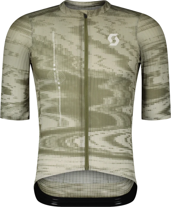 Scott Unlimited SL Trikot kurzarm cotton white/hay green (Herren)