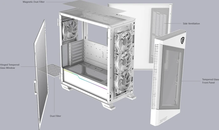 MSI MPG Velox 100R White, weiß, Glasfenster