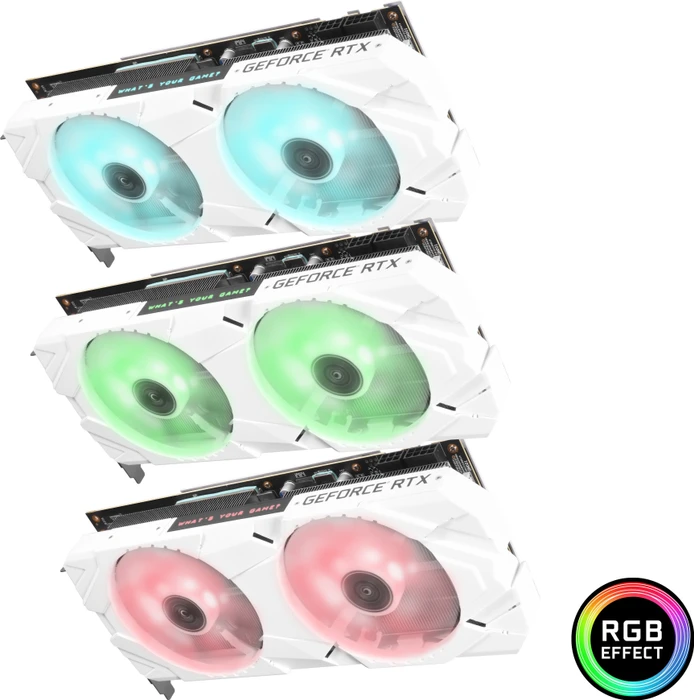 KFA2 GeForce RTX 2070 EX White (1-Click OC), 8GB GDDR6, HDMI, 2x DP