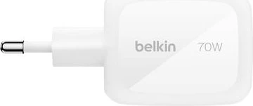 Belkin BoostCharge 3-Port-GaN-Ladegerät + Reiseadapter (70W) weiß