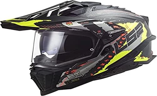 LS2 MX701 Explorer Carbon Extend matt schwarz/grau/gelb