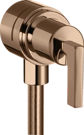 Hansgrohe Axor Citterio Wandanschluss Stop mit Rückflussverhinderer, Absperrventil und Hebelgriff polished red gold