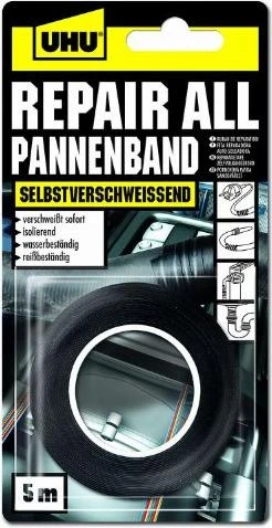 UHU Repair all Pannenband schwarz, Klebepad, 19mm/5m, 1 Stück