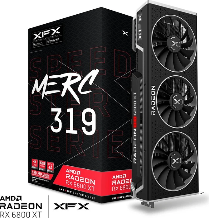 XFX Speedster MERC 319 Radeon RX 6800 XT Black Gaming, 16GB GDDR6, HDMI, USB-C, 2x DP