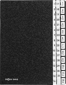 Pagna Classic Pultordner, 44 Fächer, A4, schwarz