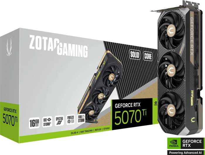 Zotac Gaming GeForce RTX 5070 Ti SOLID Core, 16GB GDDR7, HDMI, 3x DP