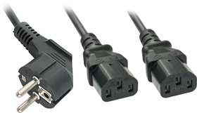 Lindy Schuko Stecker auf 2x Kaltgeräte C13 Y-Kabel 2m