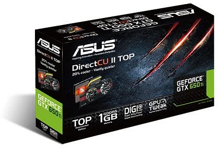 ASUS GeForce GTX 650 Ti DirectCU II TOP, GTX650 TI-DC2T-1GD5, 1GB GDDR5, VGA, 2x DVI, HDMI