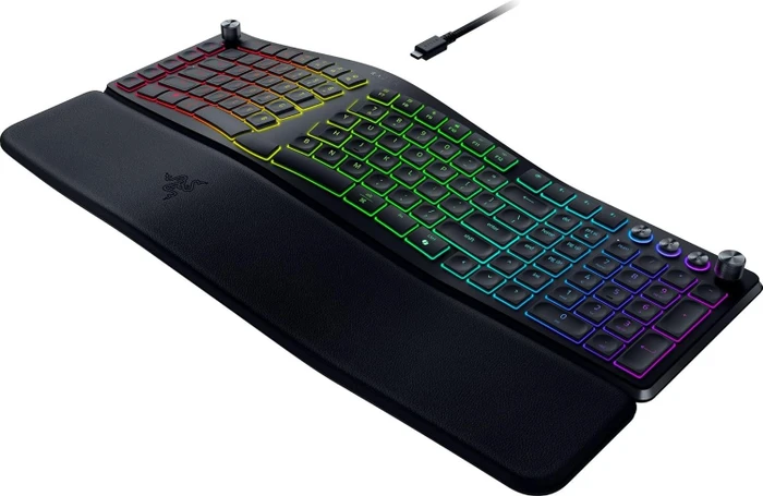 Razer Pro Type Ergo Wireless Split Ergonomic RGB Keyboard, schwarz, LEDs RGB, USB/Bluetooth, US