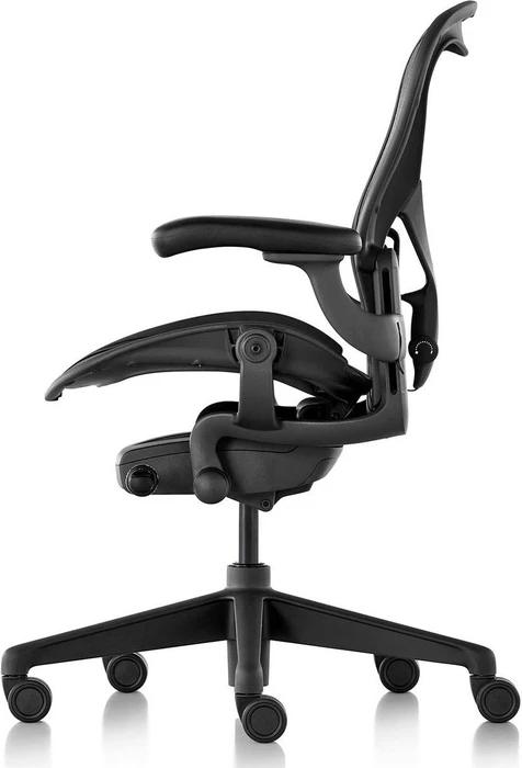 Herman Miller Aeron remastered Bürostuhl, Graphite grau, Größe C, Armlehnen Vinyl, Fußkreuz/Mechanik Kunststoff schwarz