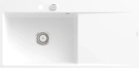 Villeroy & Boch Subway Style 60 flat flächenbündig Becken links mit Ablauffernbedienung stone white