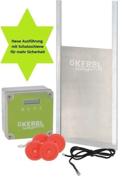 Kerbl Automatische Hühnertür, Komplettset, M, grau
