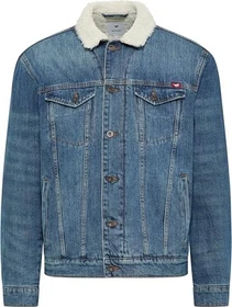 Mustang Style Dallas Shearling mit Used-Waschung Jeansjacke mittelblau (Herren)