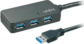 Lindy Active Extension Pro Hub 10m USB-Hub, 3x USB-A 3.0, USB-A 3.0 [Stecker] (43159)