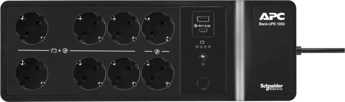 APC Back-UPS, 1050VA, Steckdosenleiste, 8x Schuko, USB
