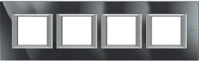 Legrand Axolute Abdeckrahmen 4-fach, Black Aluminium