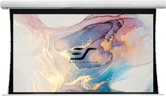 Elite Screens Saker Tab Tension E12 Motorleinwand Tab Tension 185.9x104.6cm weißer Rand