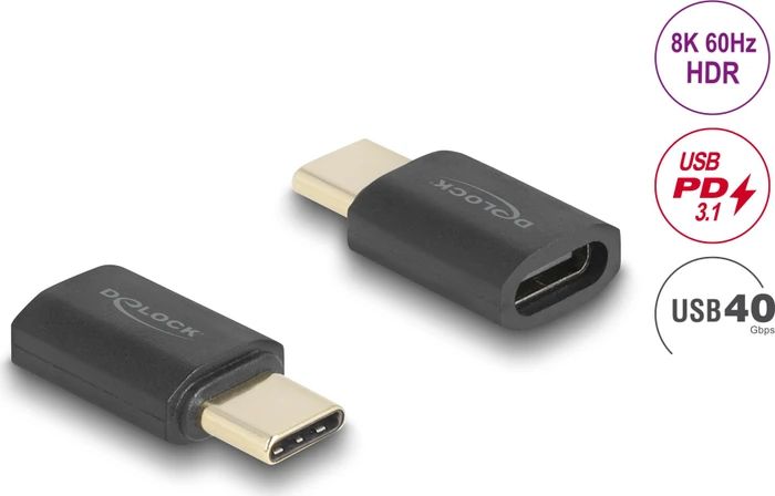 DeLOCK USB-C Portschoner (Stecker/Buchse), USB-C PD 3.1 240W, USB4