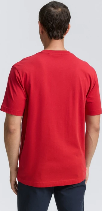 Tom Tailor Logo-Print T-Shirt kurzarm samba red (Herren)