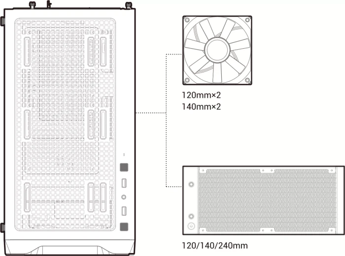 DeepCool CC360 ARGB, weiß, Glasfenster