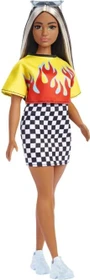 Mattel Barbie - Fashionistas Barbie langes gesträhntes Haar & Flammen-Crop-Top curvy