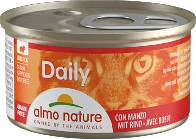 almo nature Daily Cats 85, Häppchen min Rind, 2.04kg (24x 85g)