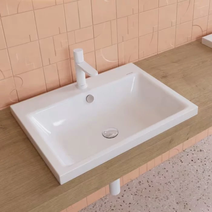 Kaldewei Puro 3154 Aufsatzwaschtisch 60x46x4cm, Perl-Effekt, alpinweiß