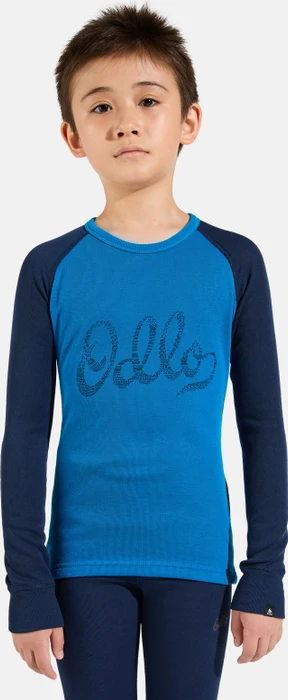 Odlo Klassisches Active Warm Base Layer Set mykonos blue/diving navy (Junior)