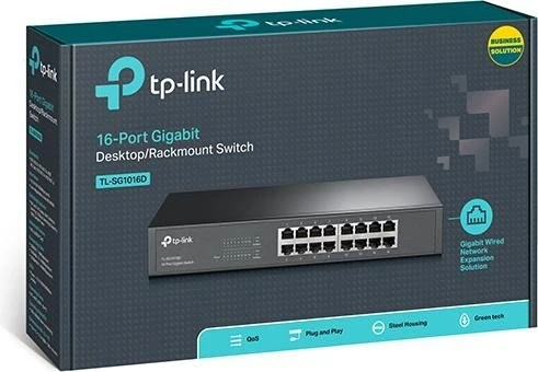 TP-Link TL-SG1016D Desktop Gigabit Switch, 16x RJ-45