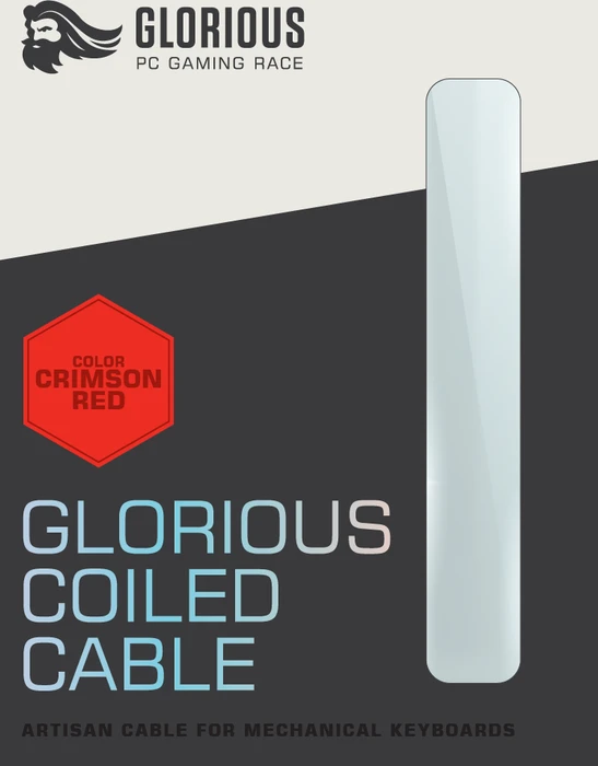 Glorious Coiled Cable USB-C auf USB-A, Tastaturkabel (Spiral-Textilkabel), 1.37m, Crimson Red