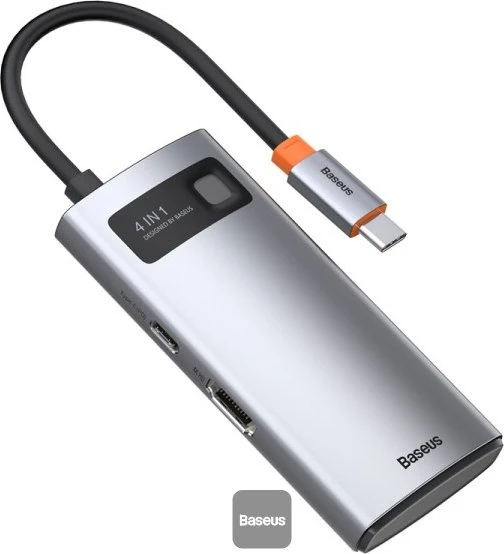 Baseus Metal Gleam 4-in-1 Hub, USB-C 3.0 [Stecker]