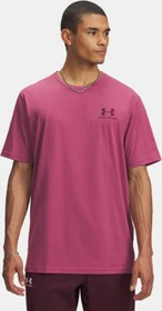 Under Armour Sportstyle Left Chest Funktionsshirt kurzarm fuchsia dusk/dark maroon (Herren)