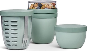 Mepal Ellipse Lunch, Snack und Fruitpot Aufbewahrungsbehälter-Set nordic sage, 3-tlg.