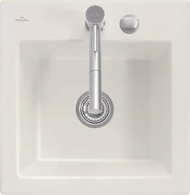 Villeroy & Boch Subway 50 S Einbau Becken mittig mit Ablauffernbedienung crema
