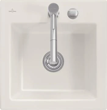 Villeroy & Boch Subway 50 S Einbau Becken mittig mit Ablauffernbedienung crema