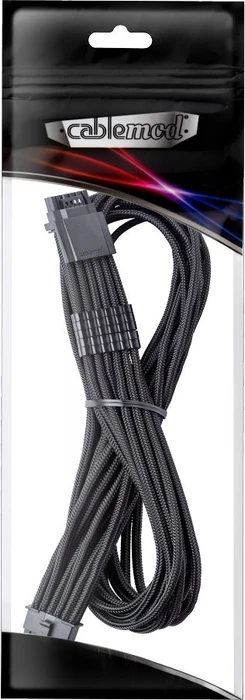 CableMod Universal Pro ModMesh, 12V-2x6 Kabel, StealthSense, natives 12V-2x6 Kabel, 1x 16-Pin PCIe 5.1 Stecker auf 16-Pin PCIe 5.1 Stecker, schwarz, 60cm