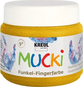 Kreul Mucki Funkel-Fingerfarbe, goldschatz, 150ml