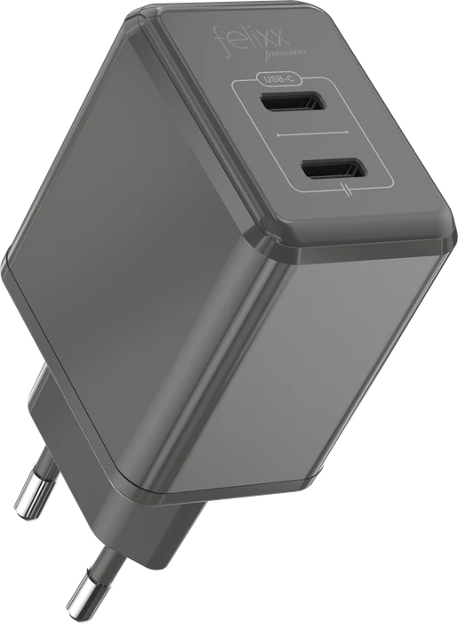 Felixx Premium 30W Schnelllader mit Power Delivery (PD) 2 Ports space grey