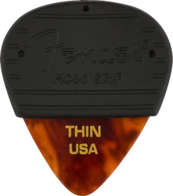 Fender Mojo Grip Celluloid Picks, Tortoise Shell Thin, 3-Pack