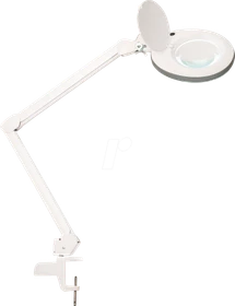 Lumeno LED Lupenleuchte 7218, 8 Dioptrien, 3x, mit Tischklemme weiß/grau