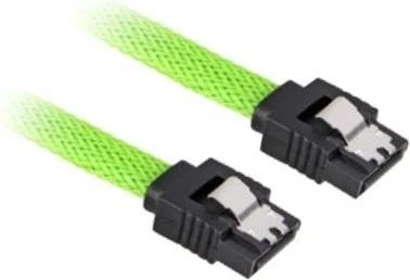 Sharkoon Sleeve Kabel SATA 6Gb/s, 0.45m, grün, mit Arretierung