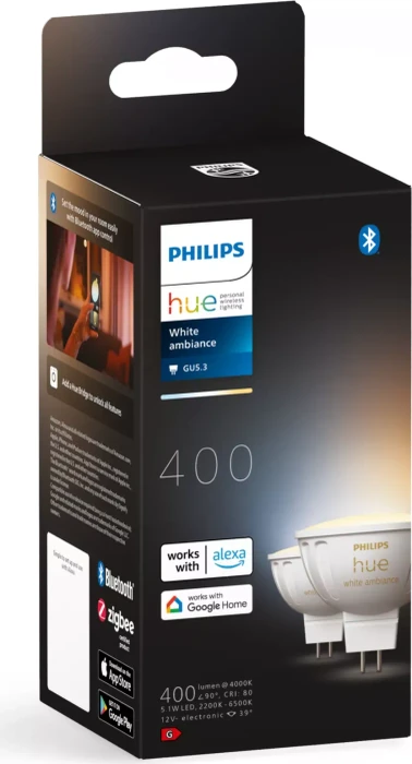 Philips Hue White Ambiance 400 LED-Spot GU5.3 5.1W, 2 Stück