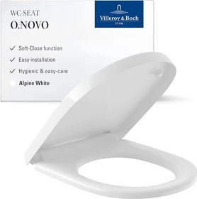 Villeroy & Boch O.novo WC-Sitz, mit Absenkautomatik (SoftClosing), mit abnehmbarem Sitz (QuickRelease), weiß alpin