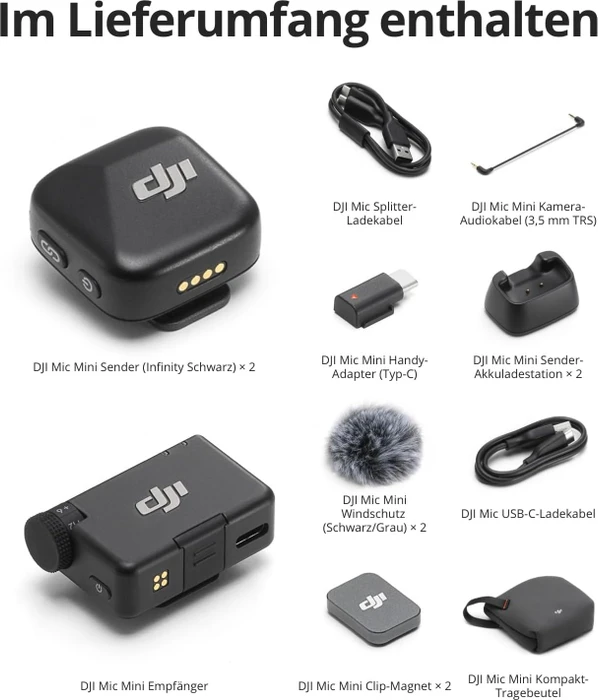 DJI Mic Mini, 2 Sender + 1 Empfänger