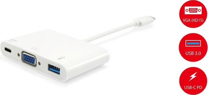 Equip USB-C auf VGA, USB-Hub, Videoadapter, USB-C 3.0 [Stecker]