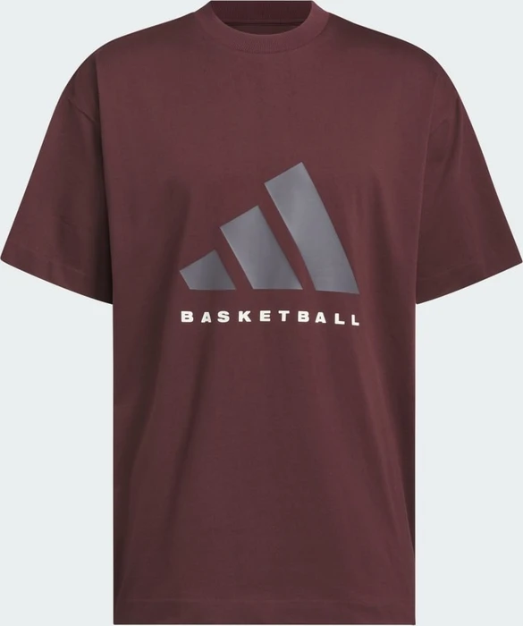 adidas Basketball genderneutral T-Shirt kurzarm aurora ruby/brown