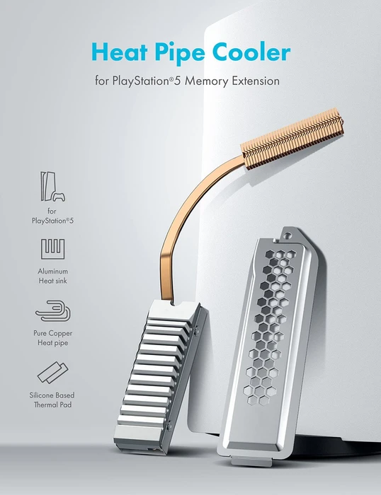 Graugear G-PS5HS01-Cov, Heatpipe-Kühler für PS5 Speichererweiterung, mit Abdeckung
