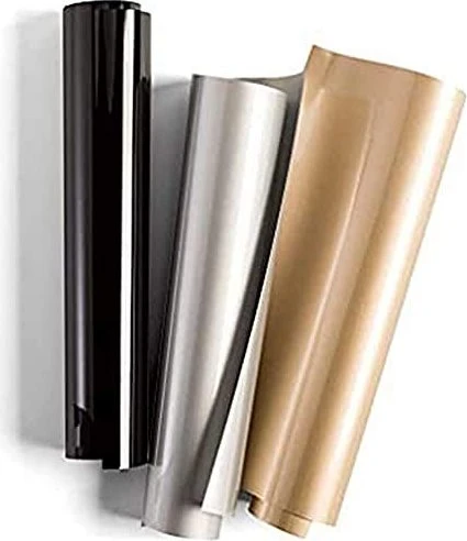 Cricut Joy Smart Vinyl Iron On Bügelfolie schwarz/silber/gold, 30.5x30.5cm, 3 Stück